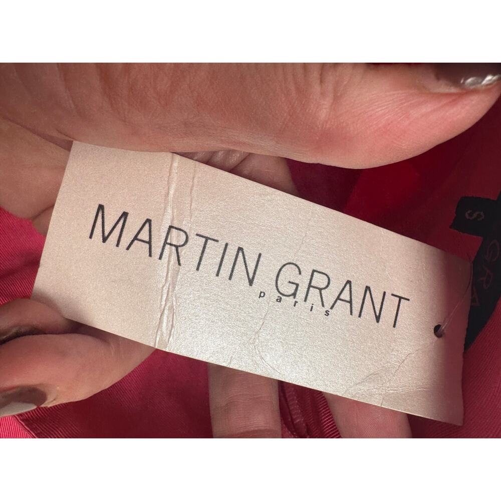 Martin Grant Paris NWT Structured A-Line Skirt – Hot Pink Silk Blend – Size S - Picture 4 of 14